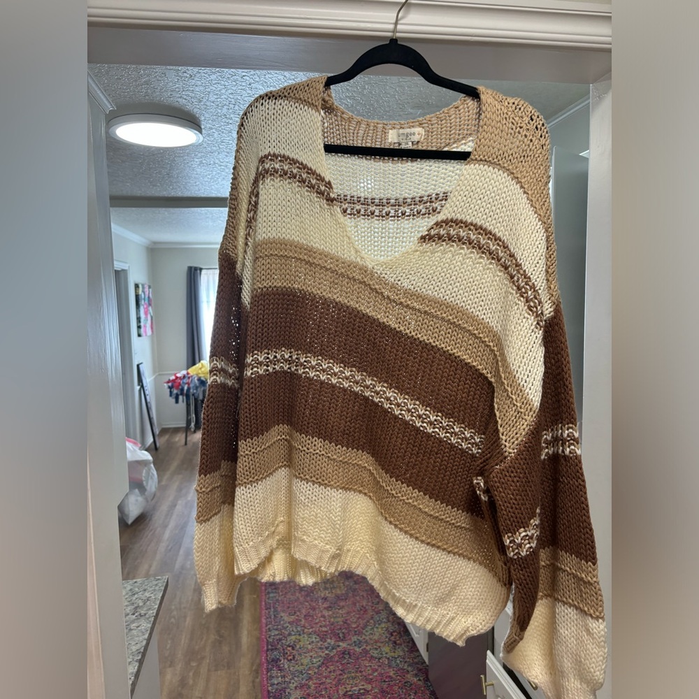 Slouchy Umgee Brown Sweater 2x
